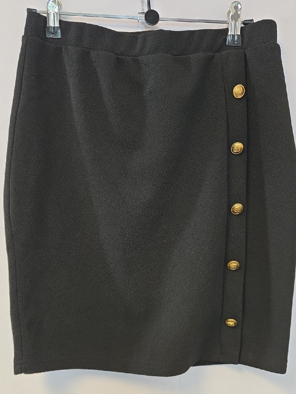 SHEIN Black Skirt with Gold Buttons
